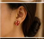 Anti-Tarnish Earrings Style 01 - model wearing view