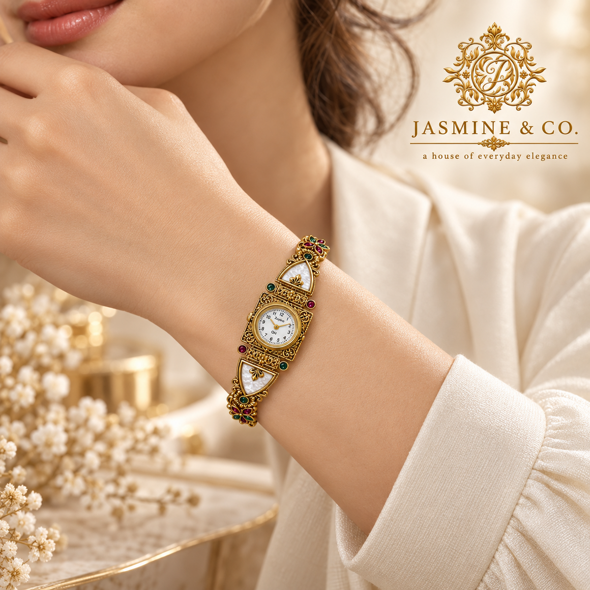 Jasmine & Co. Heritage Watch 13 worn on wrist