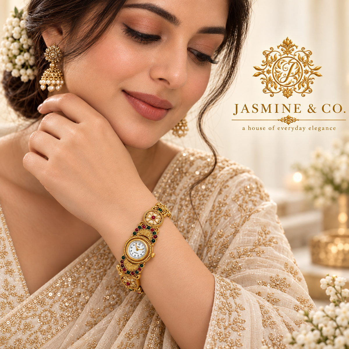 Jasmine & Co. Heritage Watch 14 worn on wrist