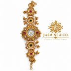 Jasmine & Co. Heritage Watch 18 – Gold-Plated Floral Pearl-Style Bracelet Watch – front product