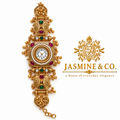 Jasmine & Co. Heritage Watch 22 – Gold-Plated Pearl-Style Statement Bracelet Watch – front product