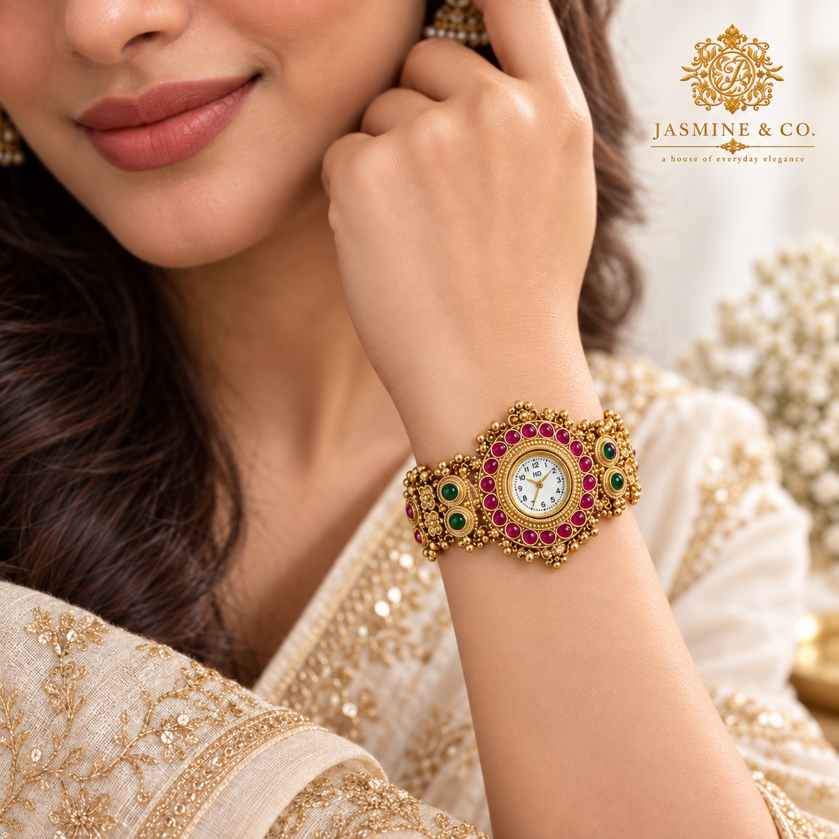 Jasmine & Co. Heritage Watch 23 worn on wrist