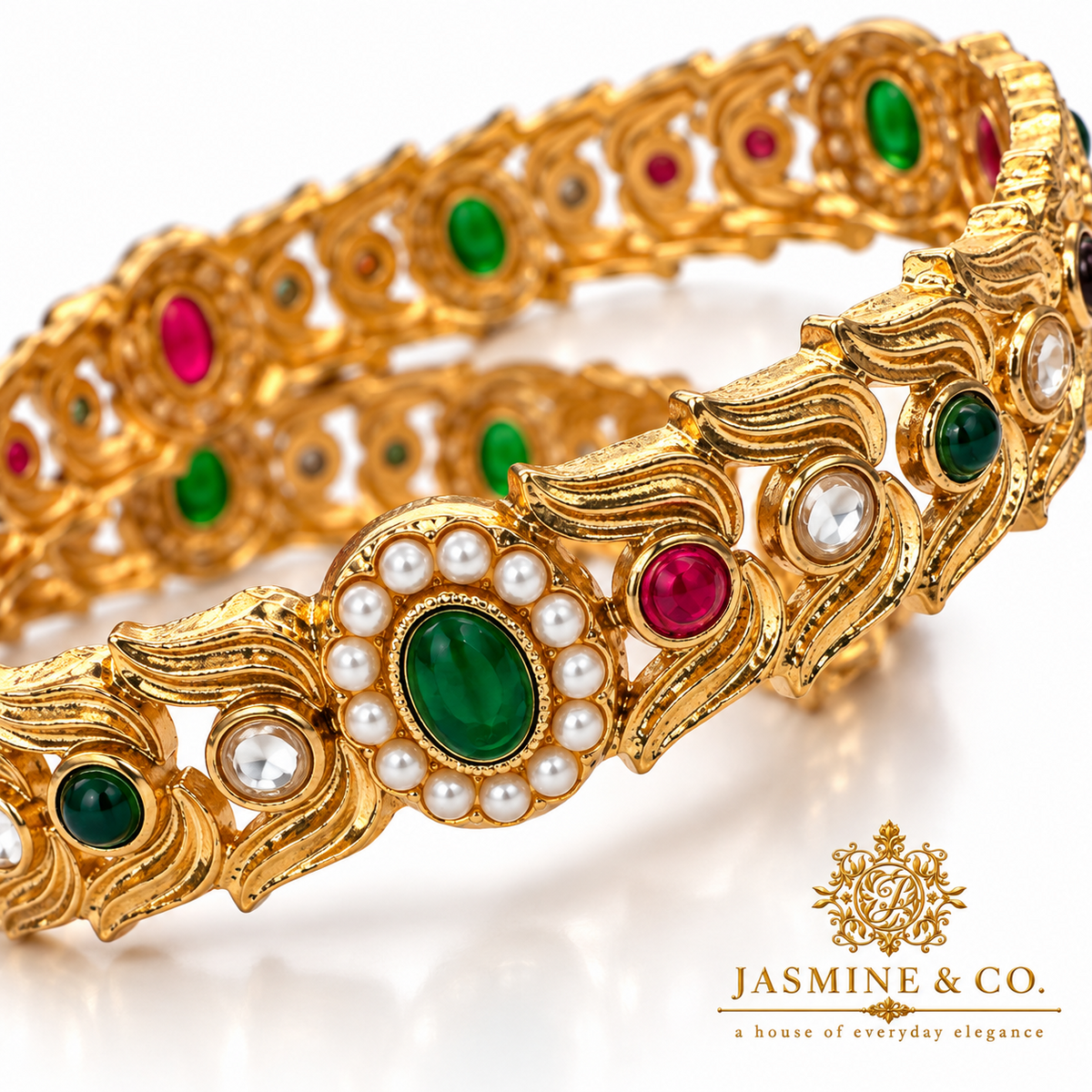 Gold Plated Indian Bangles-01 close-up detail image