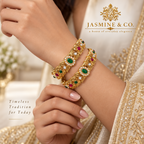 Model wearing Gold Plated Indian Bangles-01