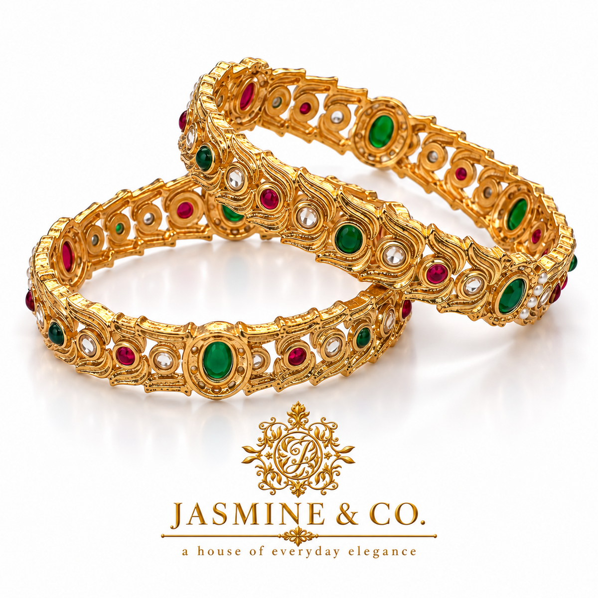 Gold Plated Indian Bangles-01 alternate angle view