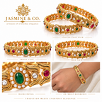 Gold Plated Indian Bangles-01 multi-angle collage