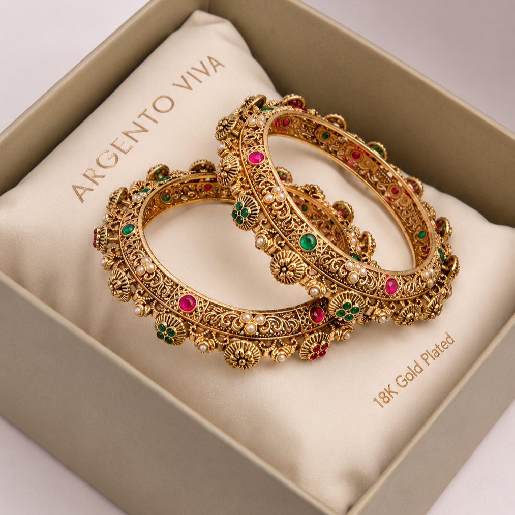 Gold Plated Indian Bangles-02 close-up detail image