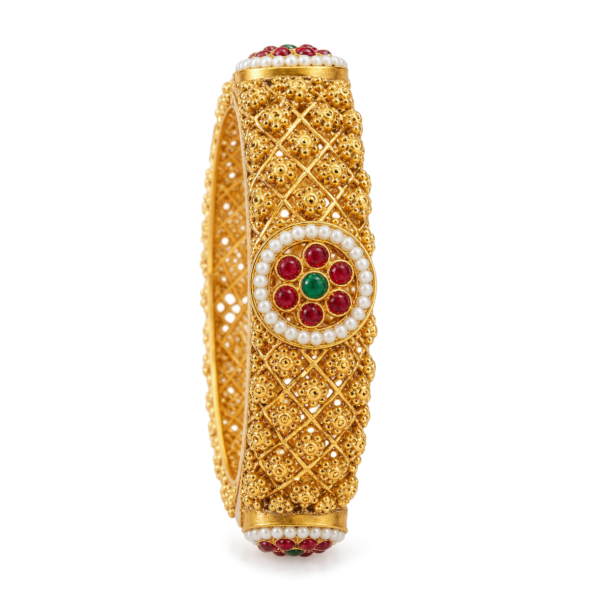 Gold Plated Indian Bangles-03 multi-angle collage image