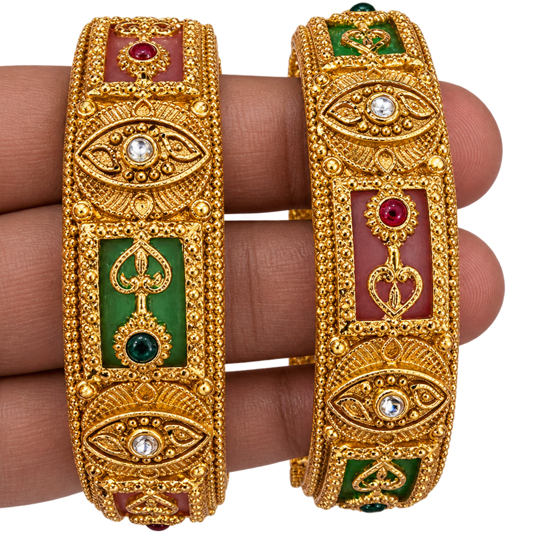 Gold Plated Indian Bangles-04 close-up detail image