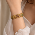 Model wearing Gold Plated Indian Bangles-04