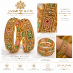 Gold Plated Indian Bangles-04 multi-angle detail collage