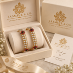 Gold Plated Indian Bangles-06 in Jasmine & Co. packaging