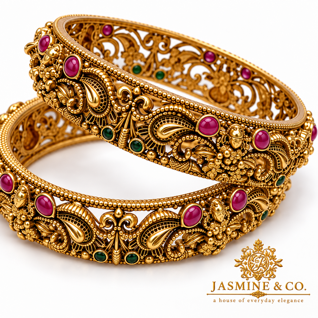 Gold Plated Indian Bangles-08 close-up detail image