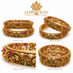 Gold Plated Indian Bangles-08 multi-angle detail collage