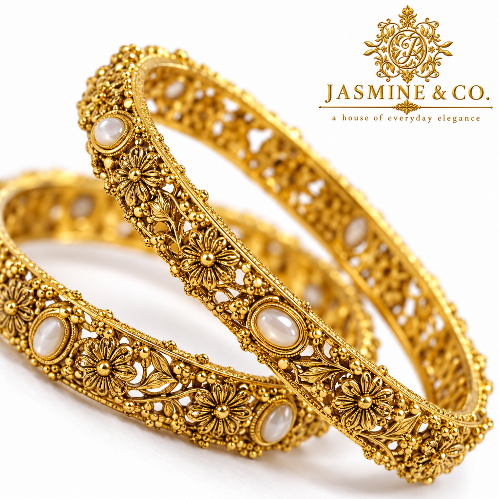 Gold Plated Indian Bangles-09 close-up detail image