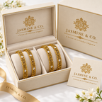 Gold Plated Indian Bangles-09 in Jasmine & Co. packaging