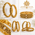 Gold Plated Indian Bangles-09 multi-angle detail collage