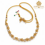 Gold-plated clear stone necklace set, studio hero image