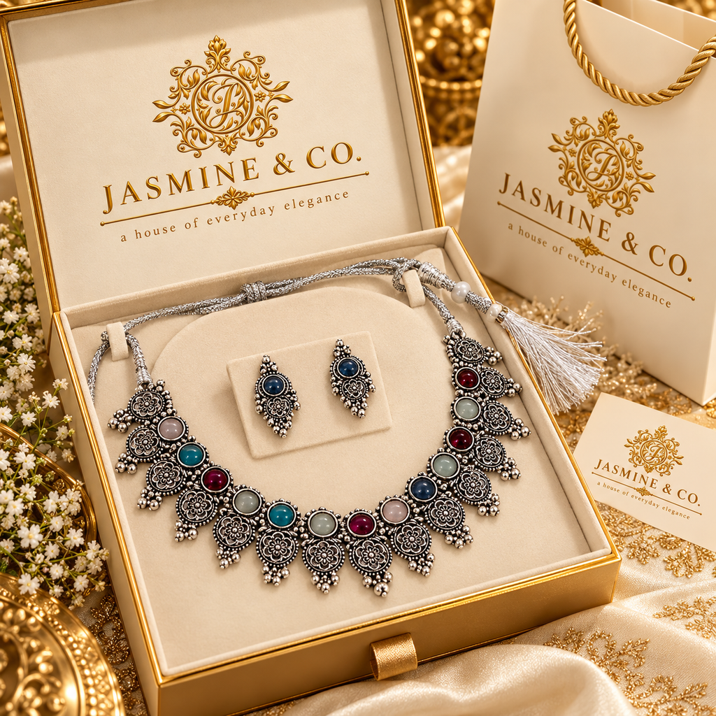 Jasmine & Co. necklace set 26090712 — branded packaging