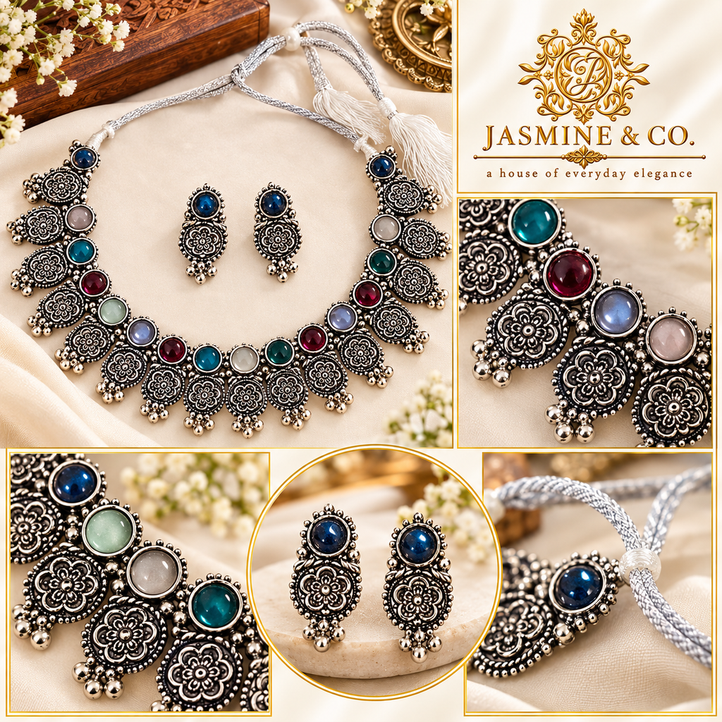 Jasmine & Co. necklace set 26090712 — multi-angle collage