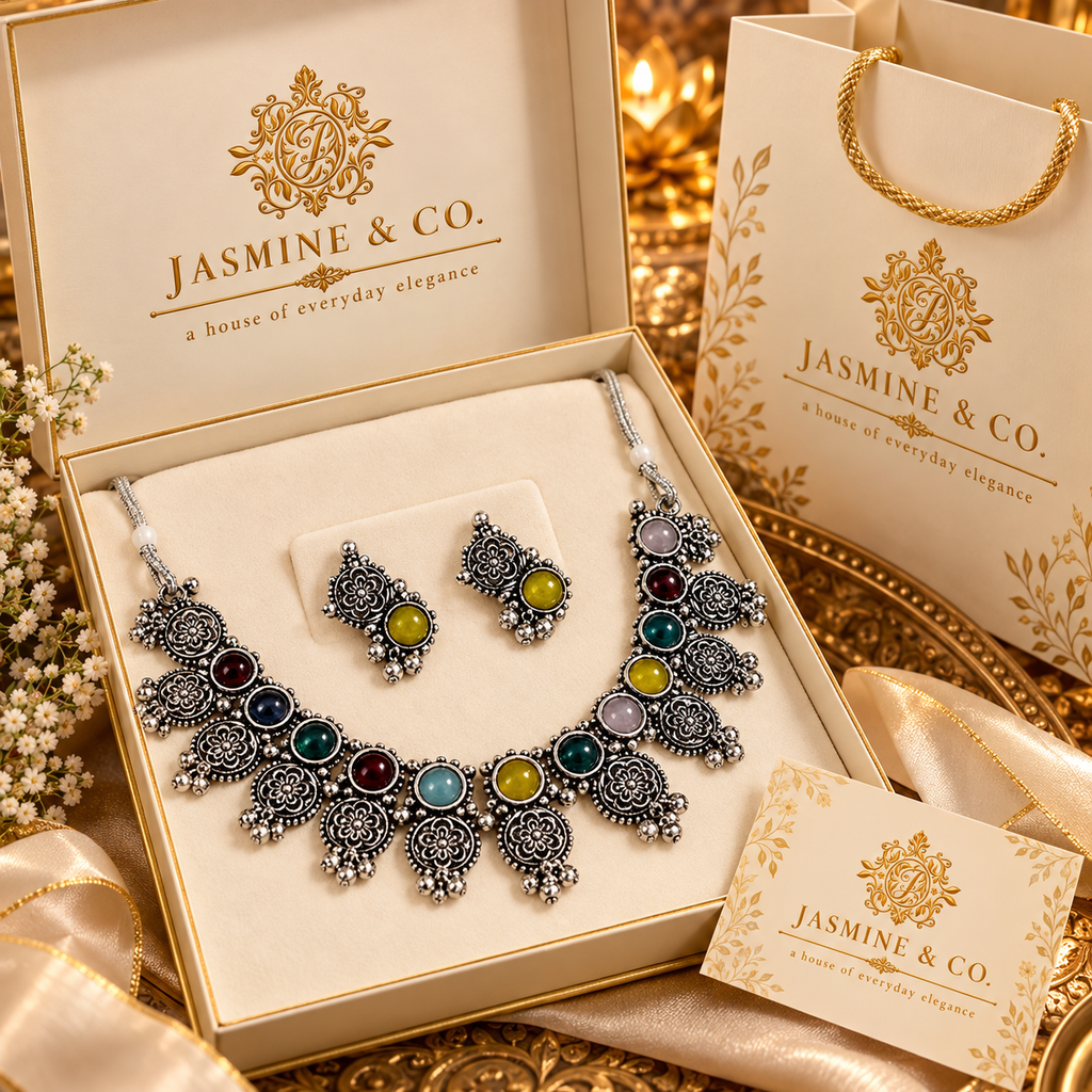 Jasmine & Co. necklace set 26090713 — branded packaging