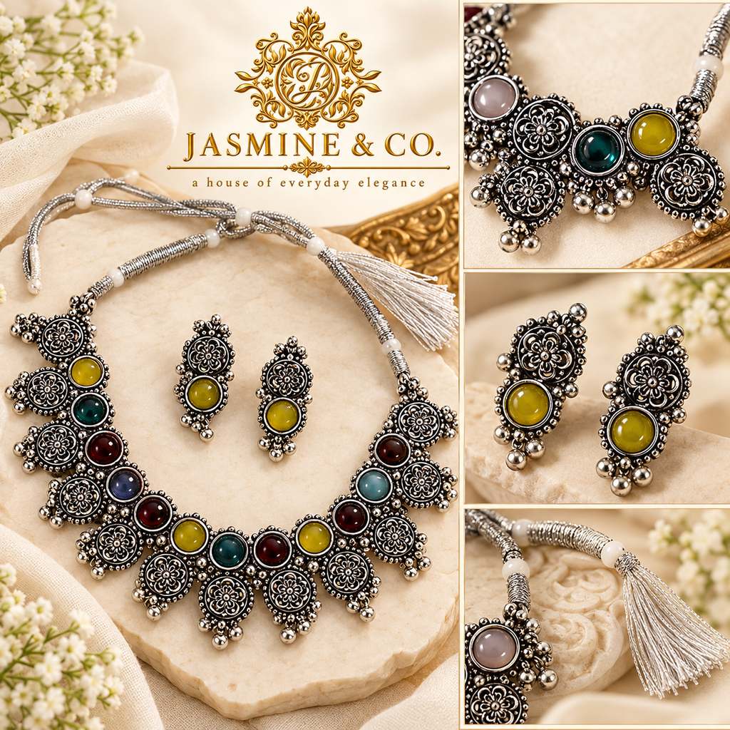 Jasmine & Co. necklace set 26090713 — multi-angle collage
