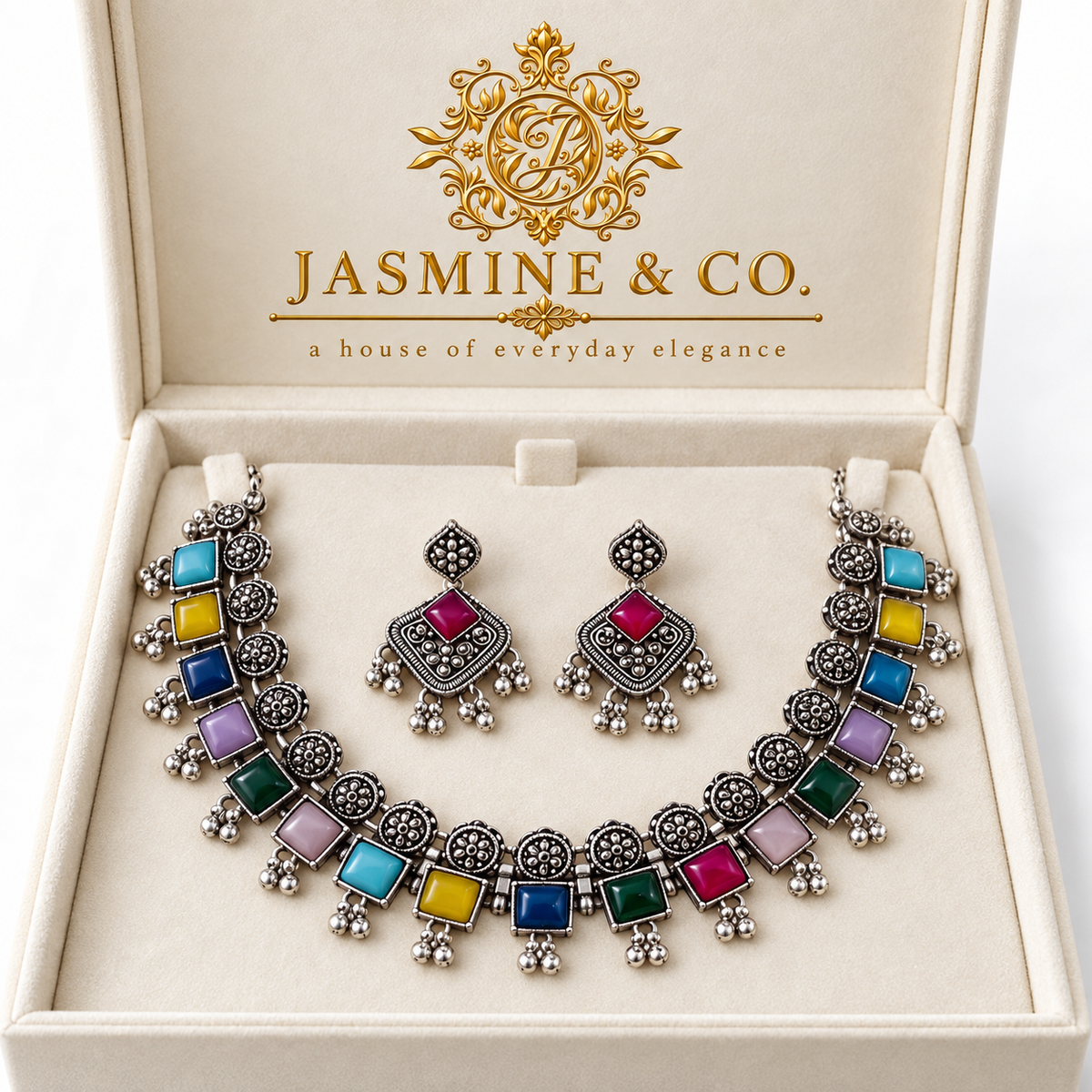Jasmine & Co. necklace set 26090714 — branded packaging