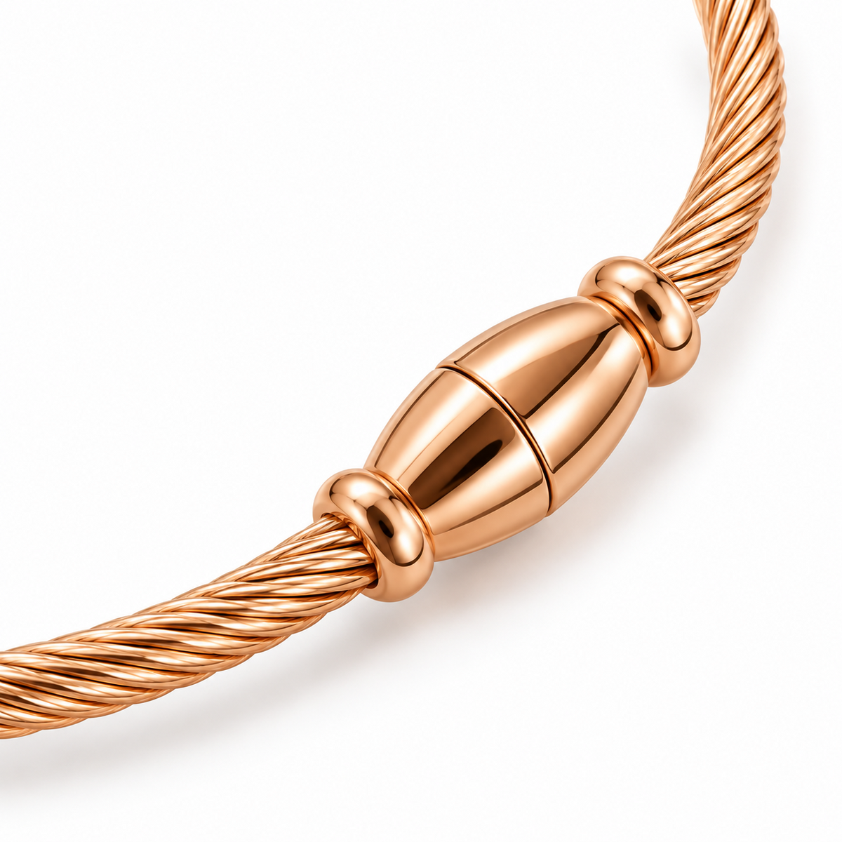 Jasmine & Co. Gold-Plated Anti-Tarnish Evil Eye Cable Bangle Bracelet with Crystal Accents – clasp close-up