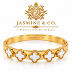 Jasmine & Co. White Clover Bangle Bracelet – front view