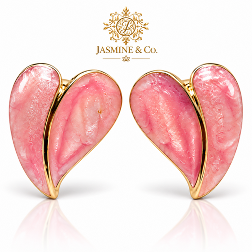 Jasmine & Co. Anti-Tarnish Pink Heart Shape Stud Earrings: studio hero