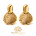 Anti-Tarnish Gold Fan Drop Earrings - studio hero