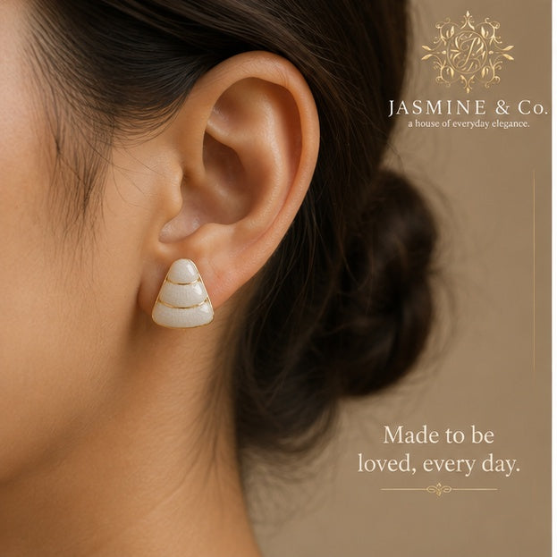 Anti-Tarnish Earrings Style 03 - model wearing view
