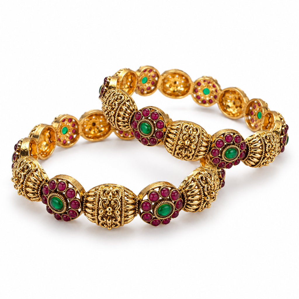 Gold-Plated Indian Bangles Style 12 - product view 1