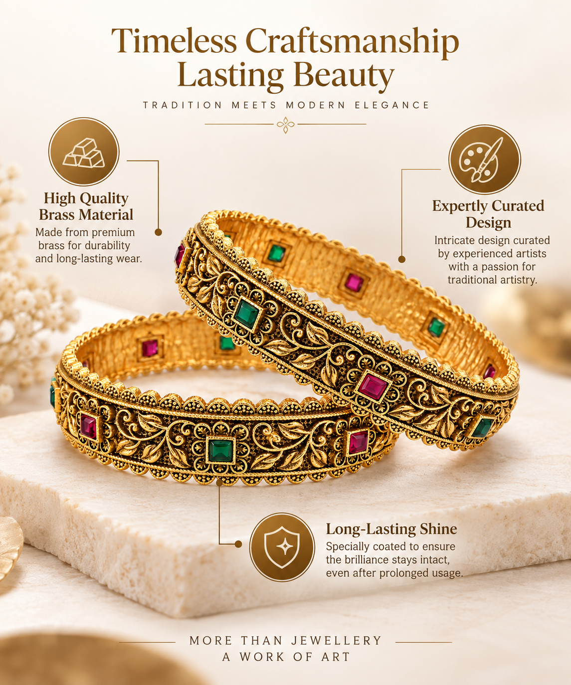 Gold-Plated Indian Bangles Style 11 - product view 5