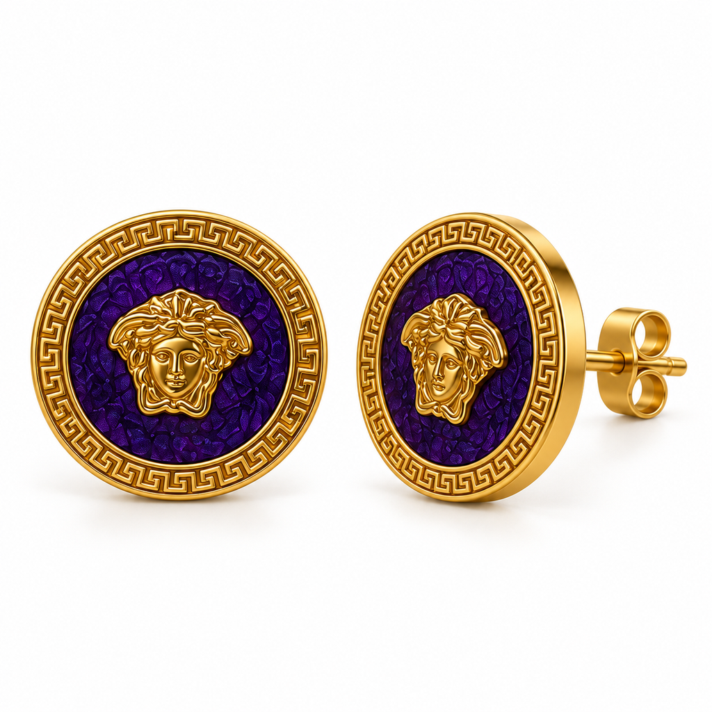Anti-Tarnish Earrings Style 02 - purple variation front view