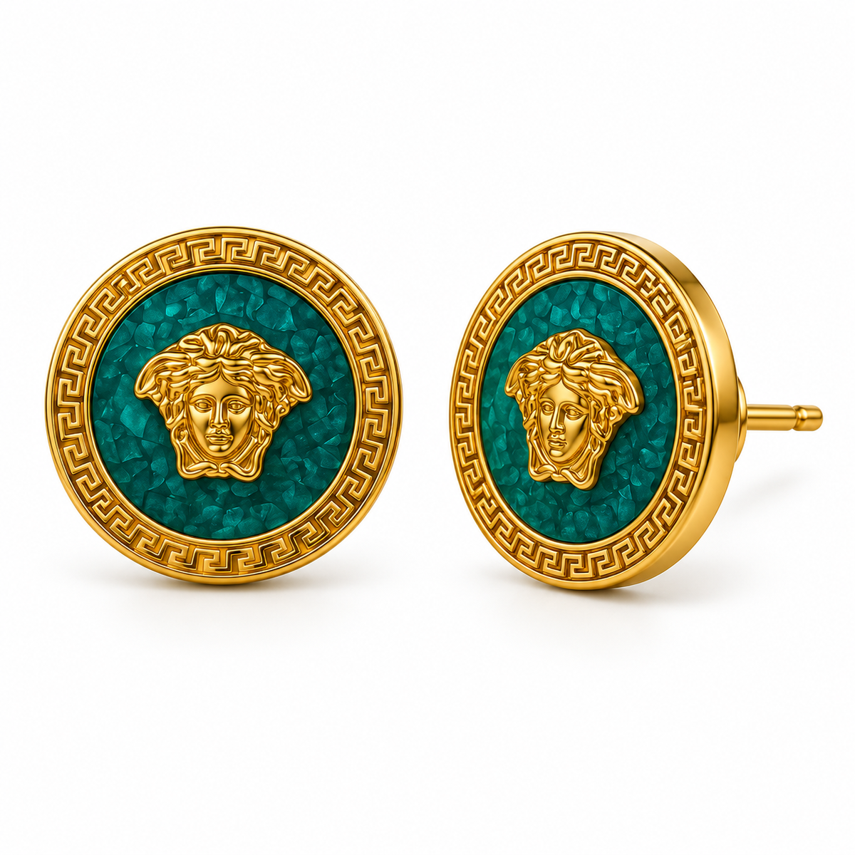 Anti-Tarnish Earrings Style 02 - green variation front view