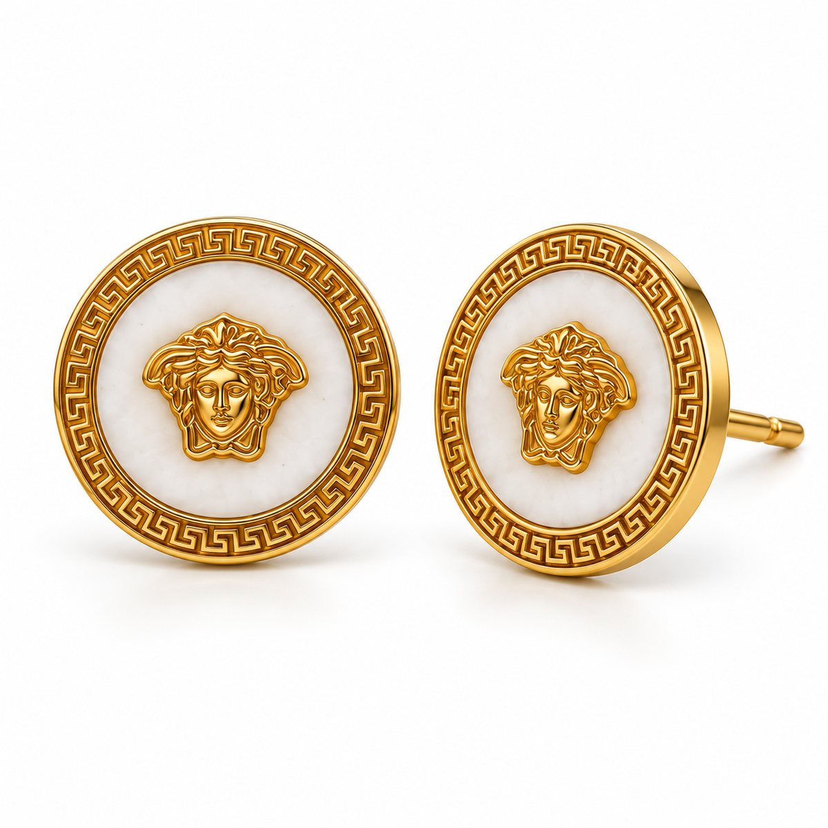 Anti-Tarnish Earrings Style 02 - white variation front view